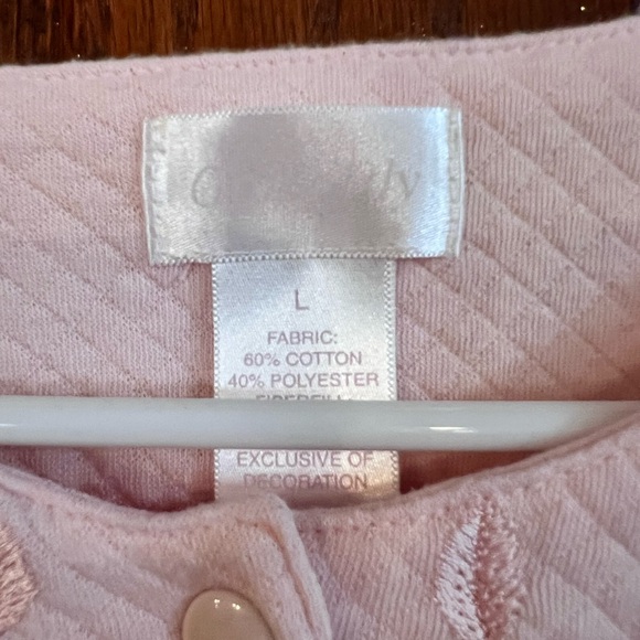 Go Softly Short Quilted Pink Bed Coat Large 3/4 Sleeves Snap Buttons And Pockets - Picture 3 of 4